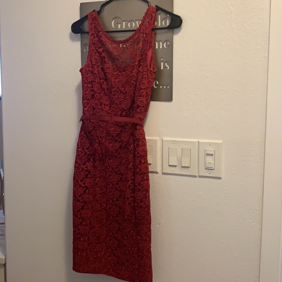 Deep Red Lace Dress - Picture 7 of 7